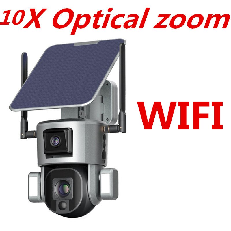 4G/WIFI Wireless 4MP Solar Camera Dual Camera 10X Zoom Solar Camera 20000mah Cameras Outdoor Solar IR Sensor Configuration